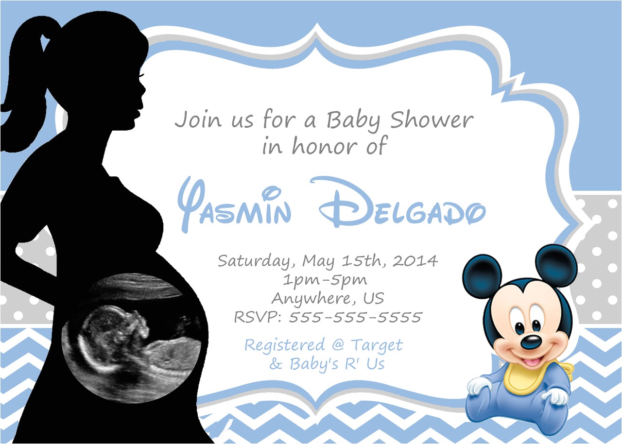 mickey mouse baby shower invitations for boys