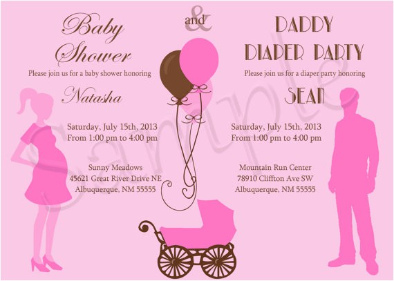 baby shower and diaper party invitation