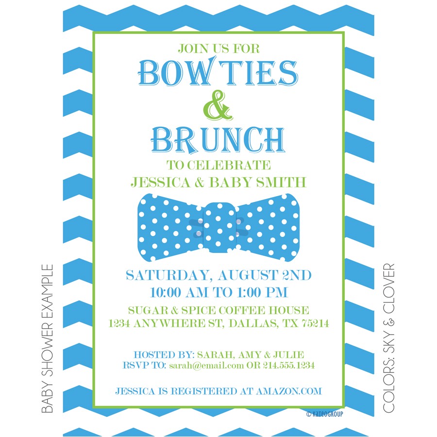 bowties and brunch invitation
