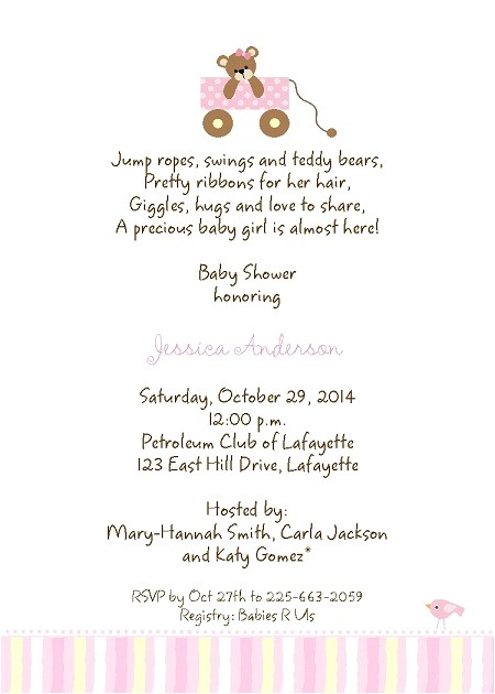 wording for baby shower invitations