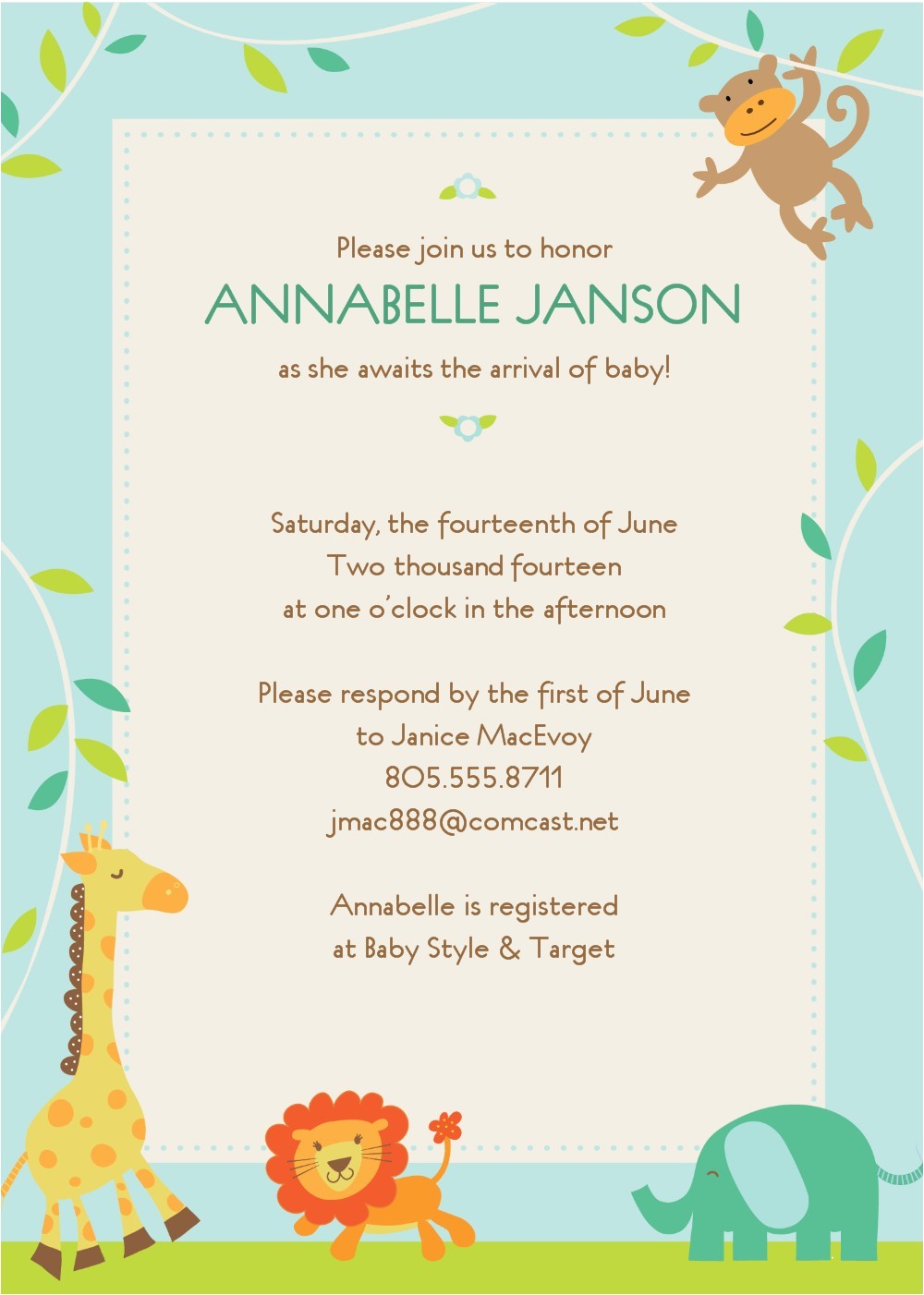 free online baby shower invitation templates