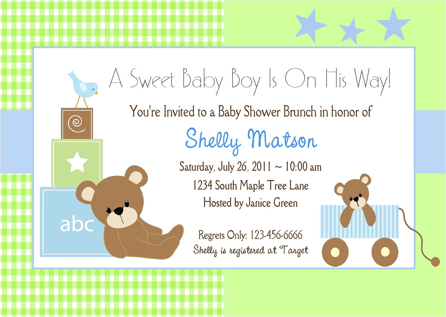baby boy shower invitation wording
