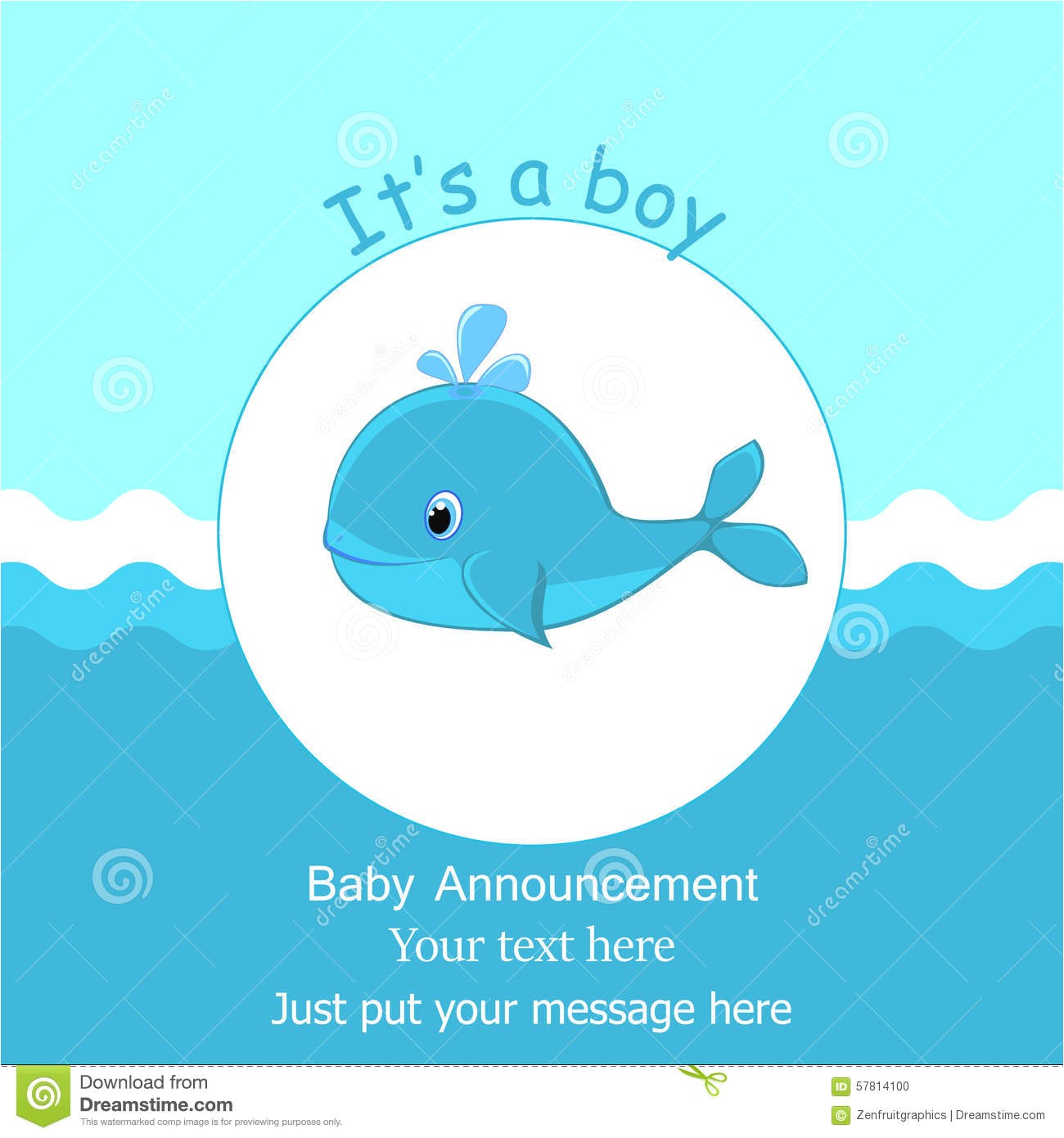 stock illustration blue baby whale s boy card design baby shower invitation template arrival announcement water splash image