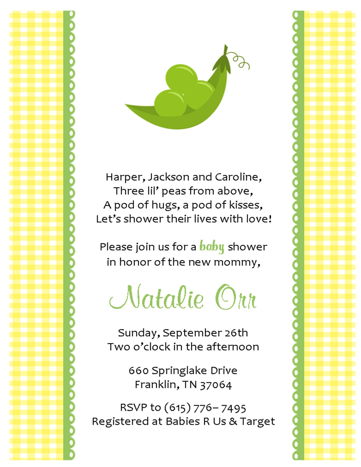 two peas in a pod baby shower invitations