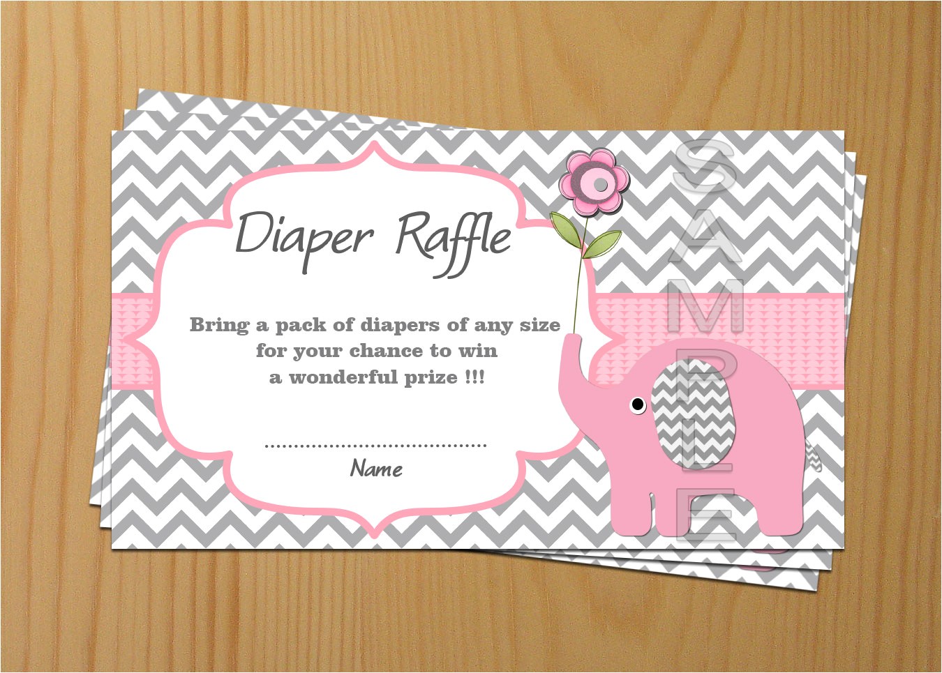 elephant baby shower diaper raffle