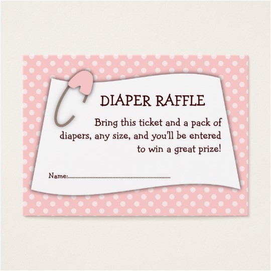 pink baby shower diaper raffle ticket insert