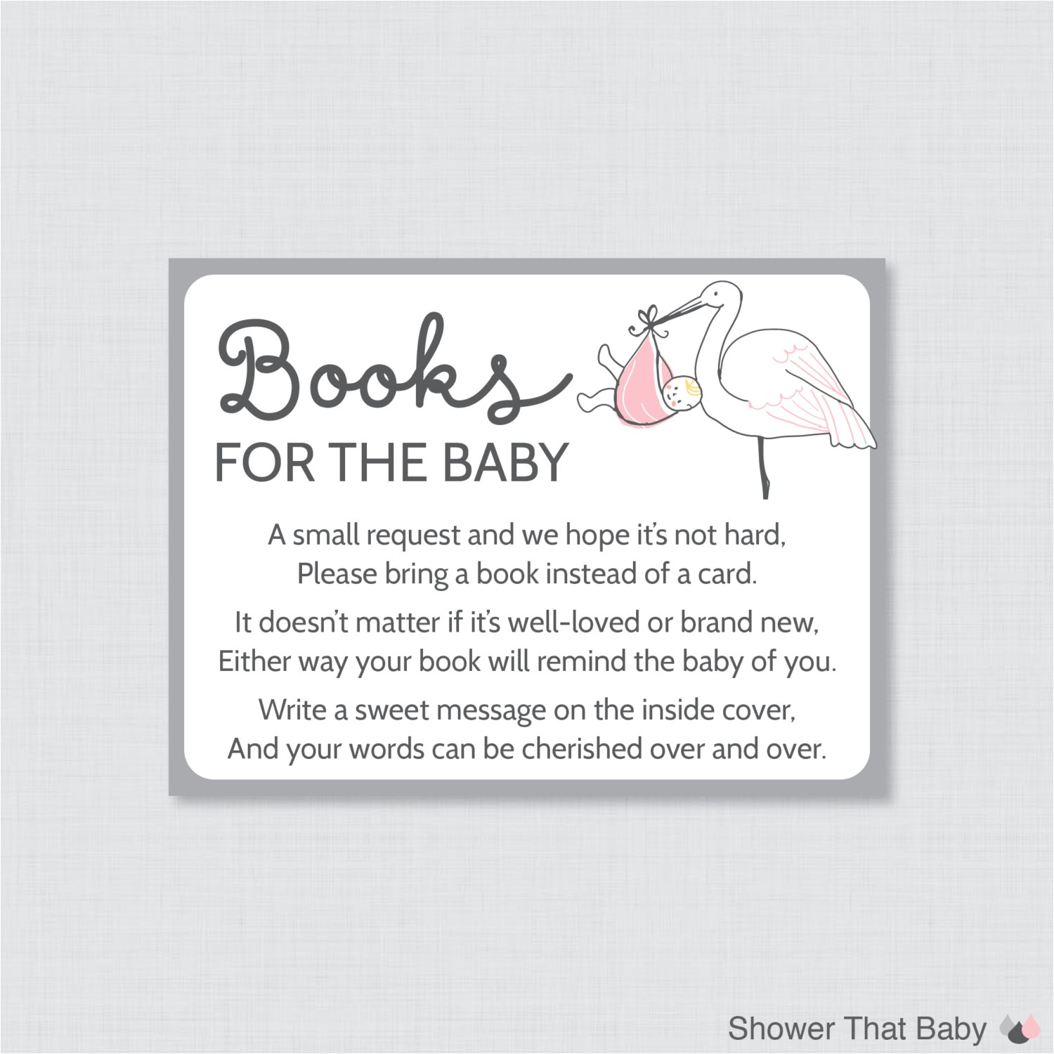 stork baby shower bring a book instead