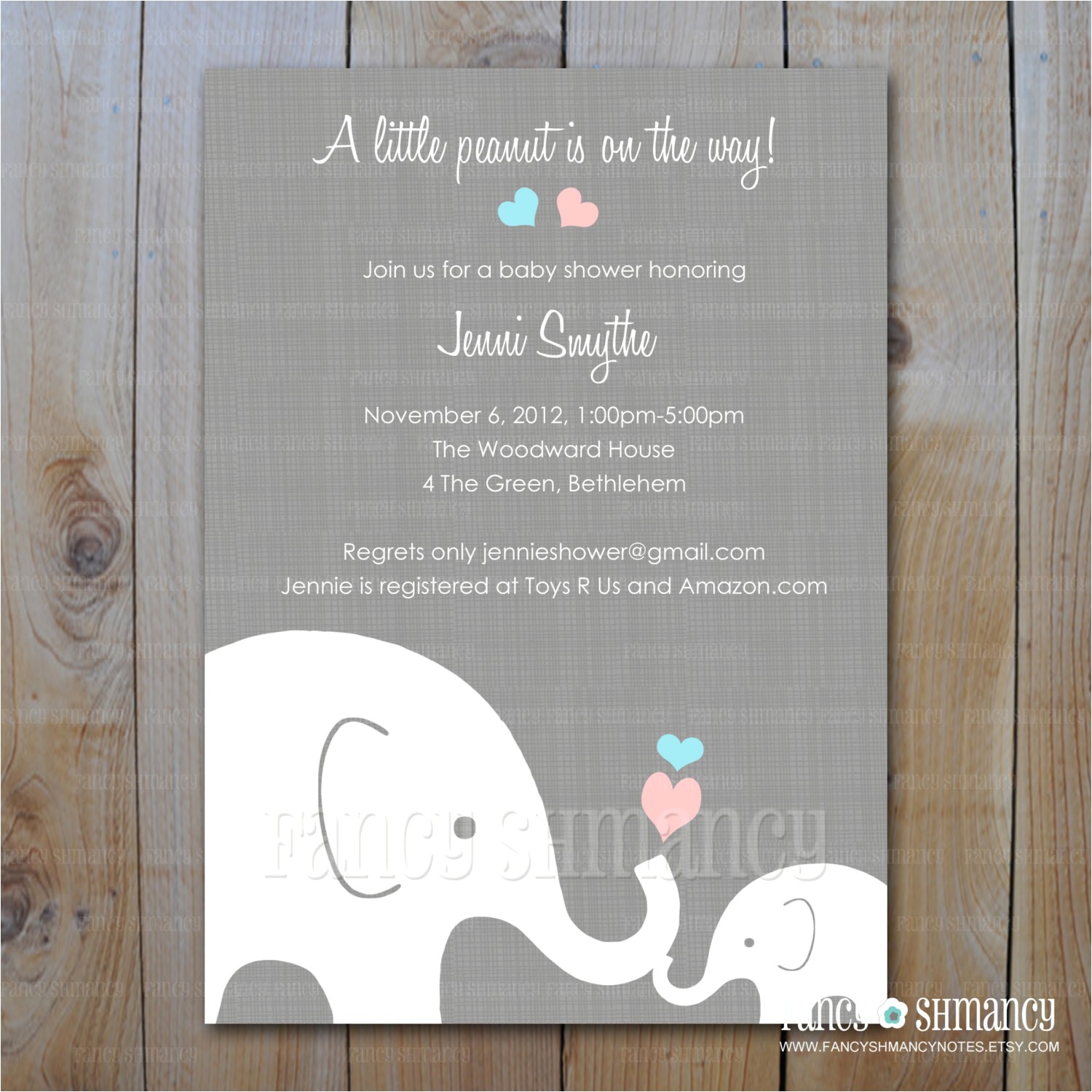 elephant baby shower invitation little