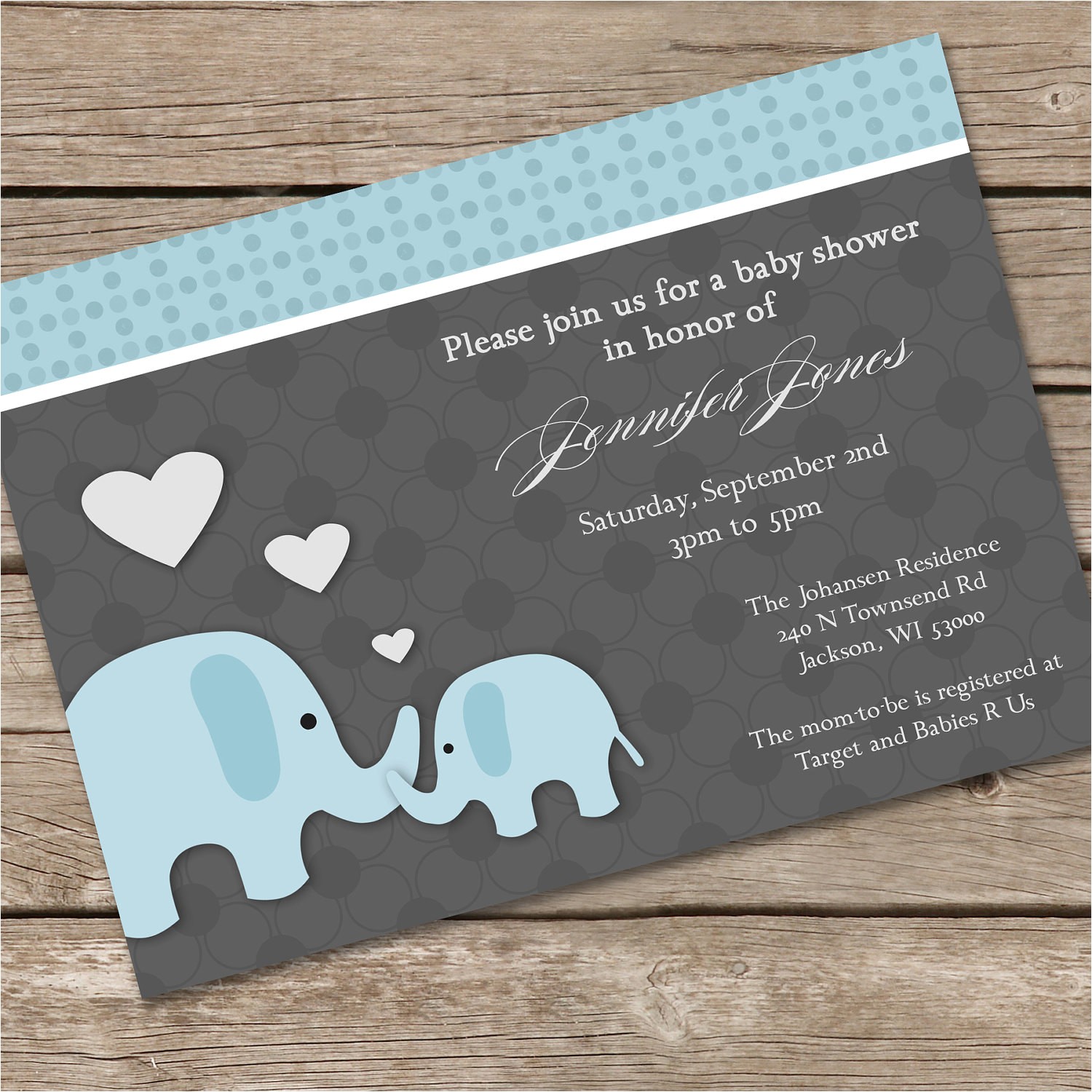 elephant baby shower invitations