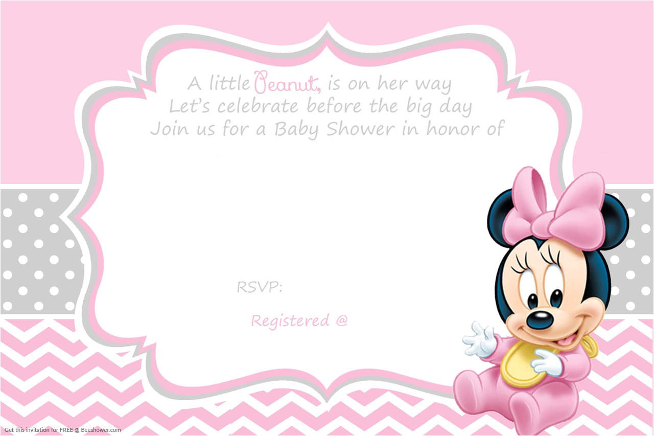 free printable minnie mouse baby shower invitation