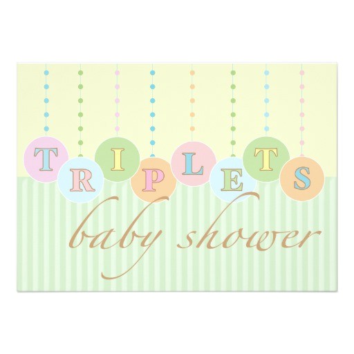 triplets baby shower invitation