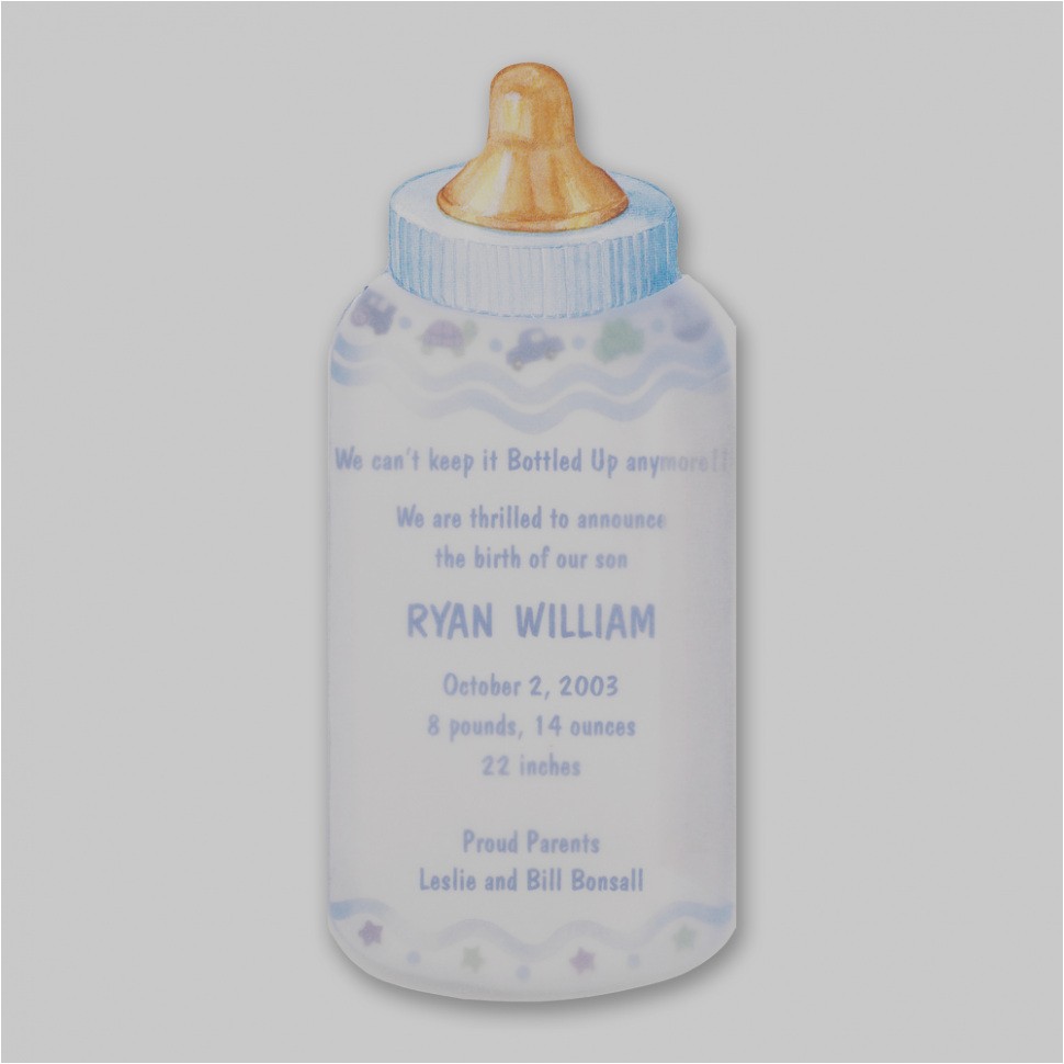 baby shower invitations in a bottle