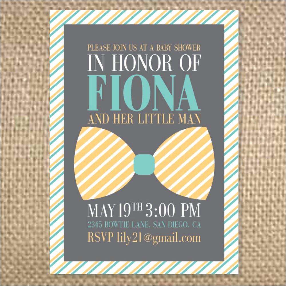 baby shower bow tie invitations