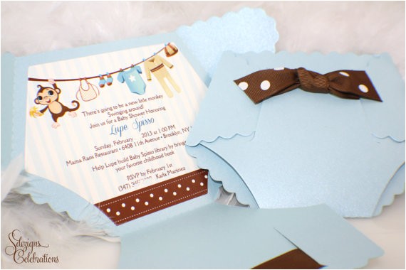 diaper shaped baby shower invitations