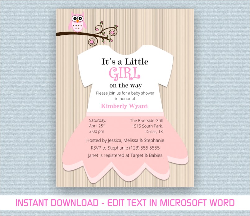 templates baby girl shower invitations at tar with tar