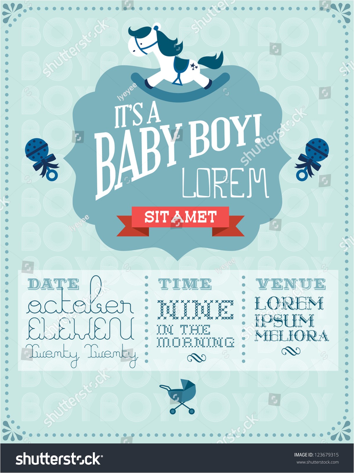 baby boy shower invitation card template