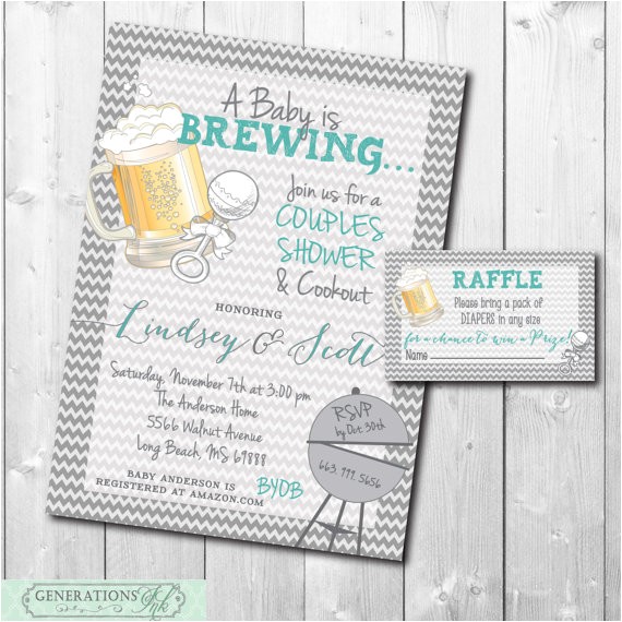 couples baby shower invitation and