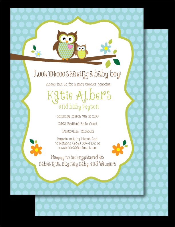 Baby Shower Invitations with Owl theme Baby Shower Invitations Owl theme