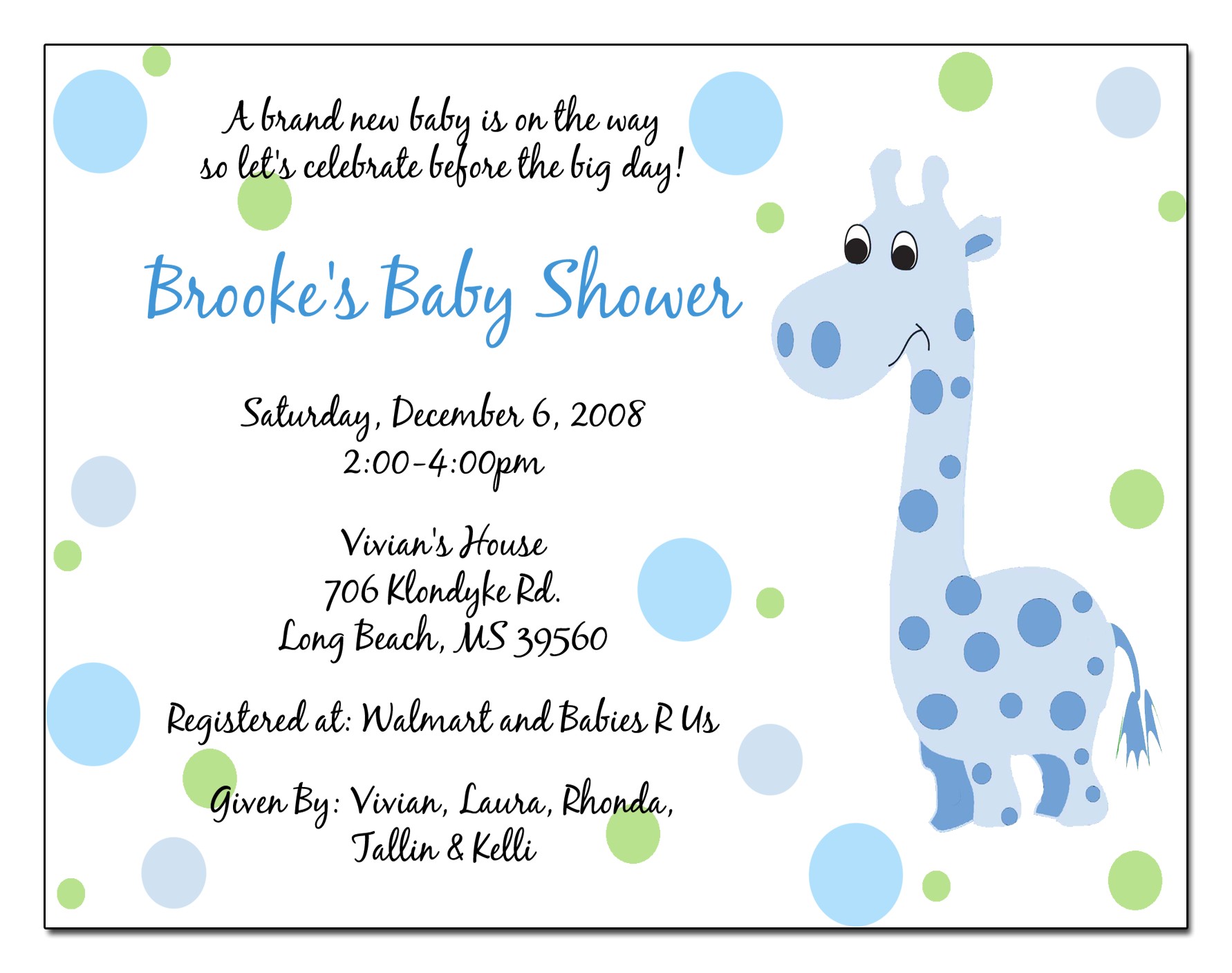 wording for baby shower invitations template