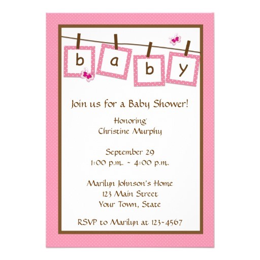 baby text clothesline baby shower invitation