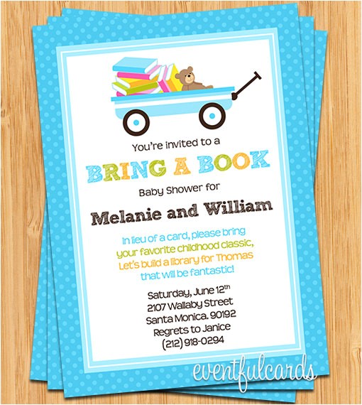 bring a book baby shower invitation