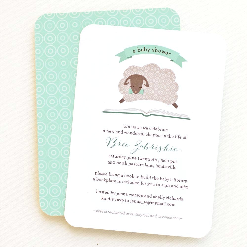 bring a book baby shower invitation