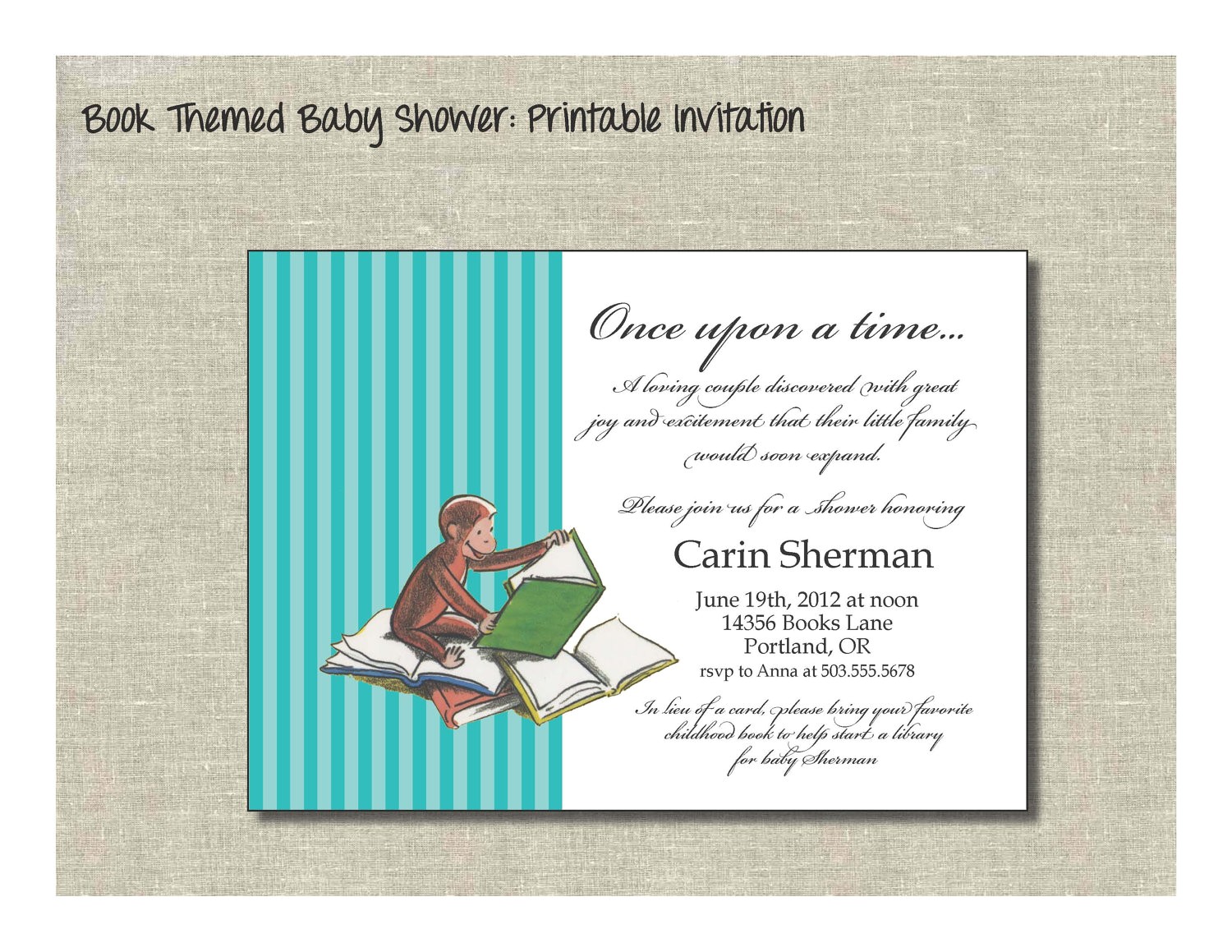 bring a book baby shower invitations