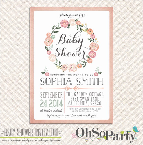 adore baby custom baby shower invitation