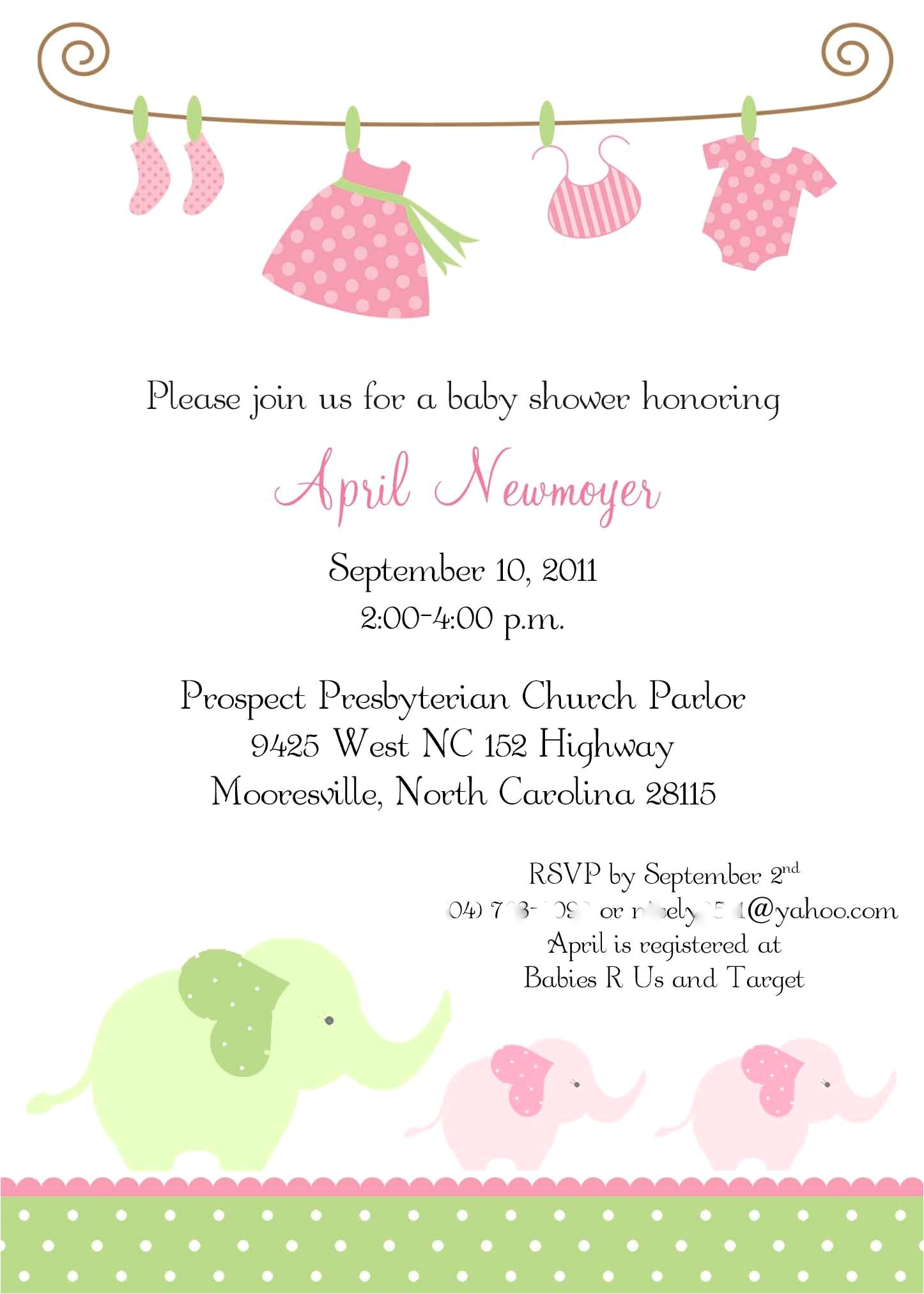 ideas of baby shower invitations for girls b