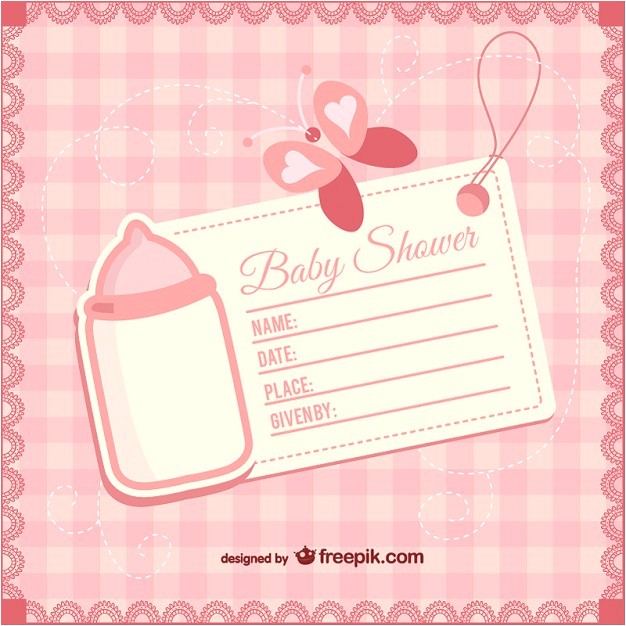 baby shower girly invitation