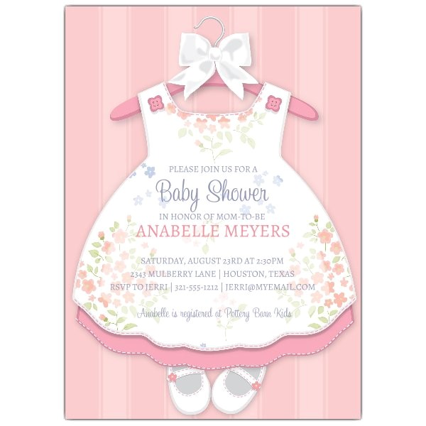 Baby Girl Dress Invitations p 643 57 1416