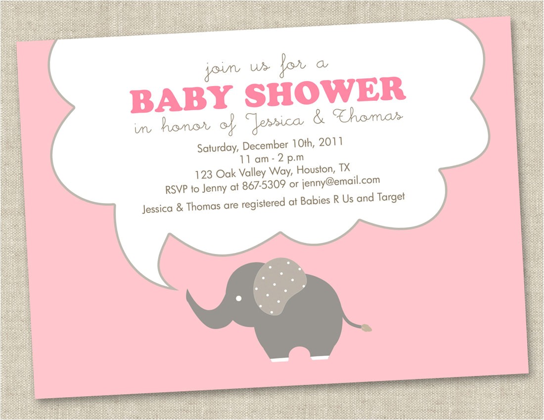 elephant baby shower invitations baby