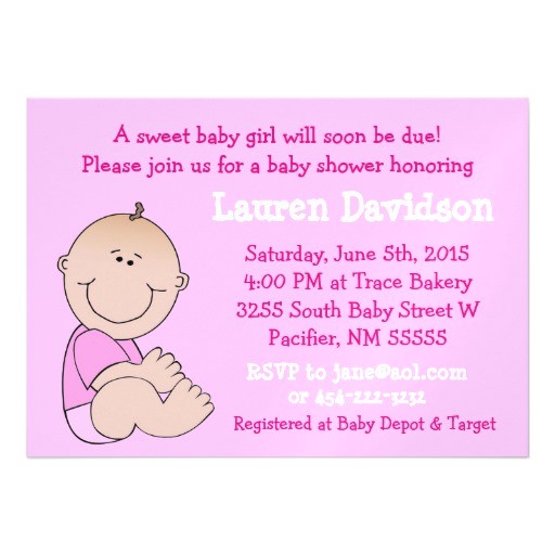 baby girl pink baby shower magnetic invitation