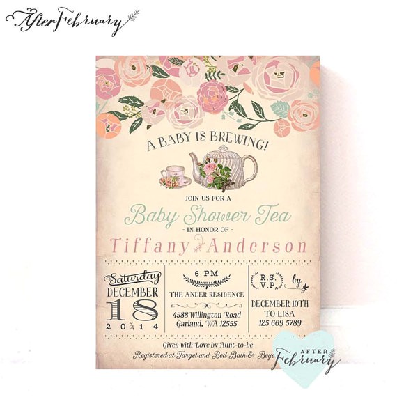 baby shower tea party invitation a baby