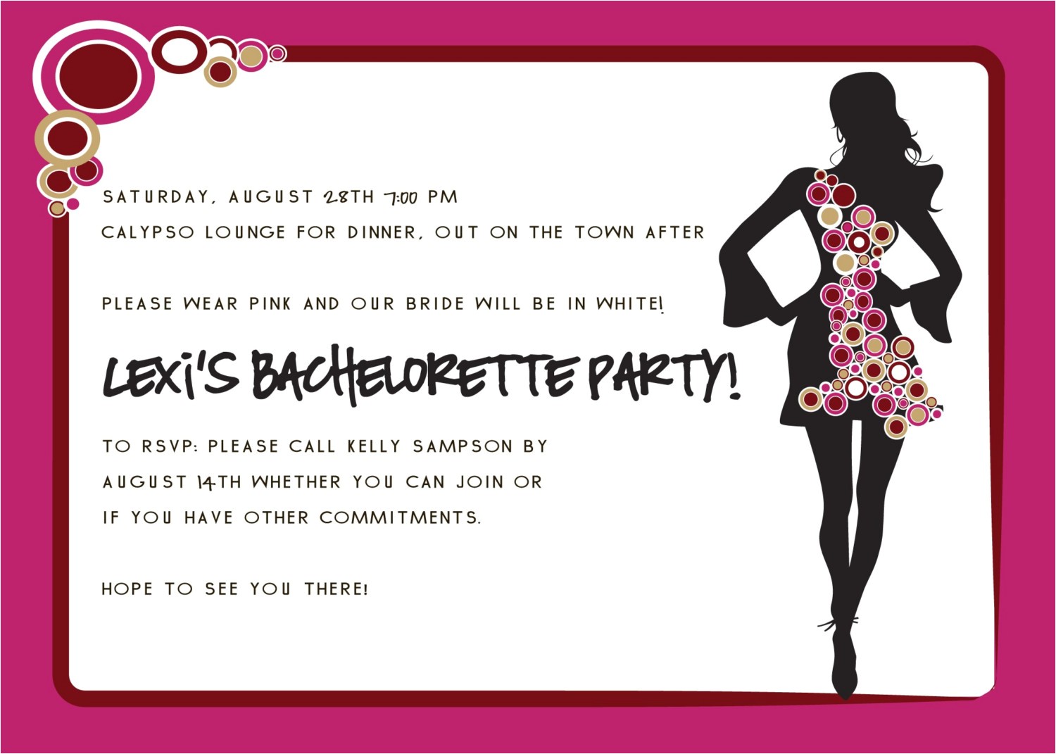 bachelorette party invitation wording
