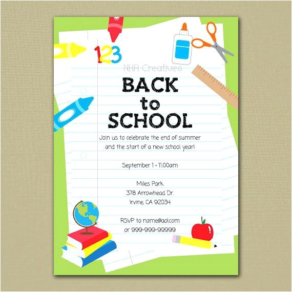 back to school pool party invitation