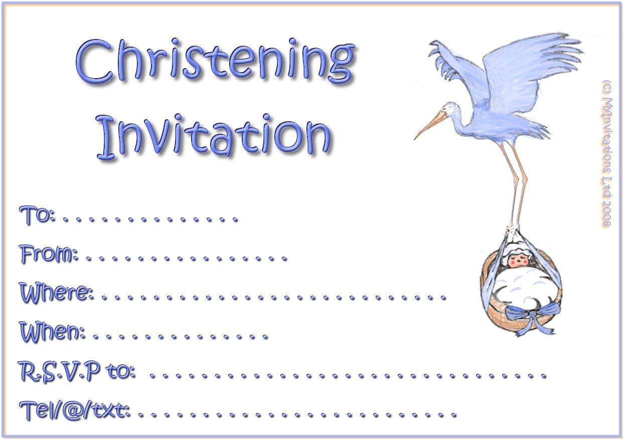 free printable baptism invitation card