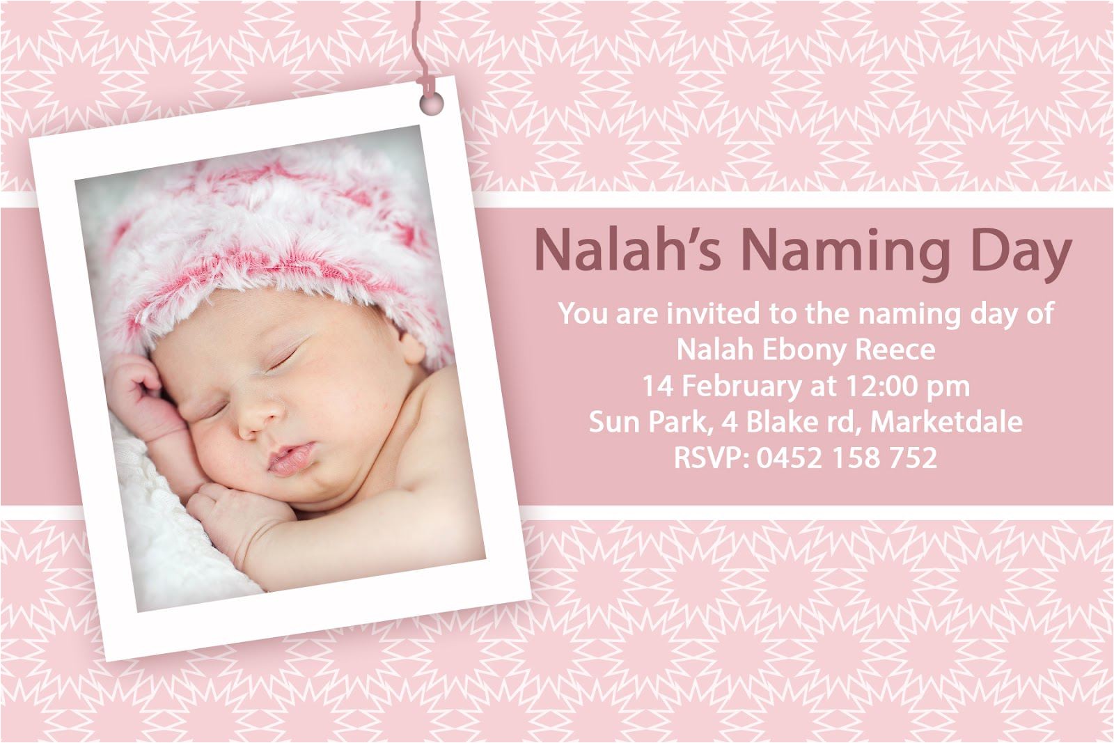 christening invitation background for baby girl