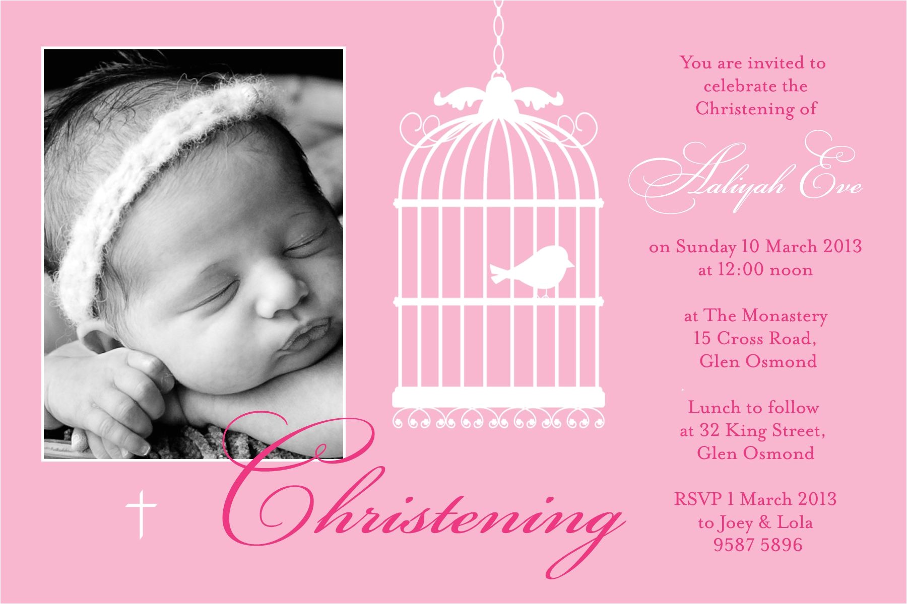 free christening invitation for baby girl