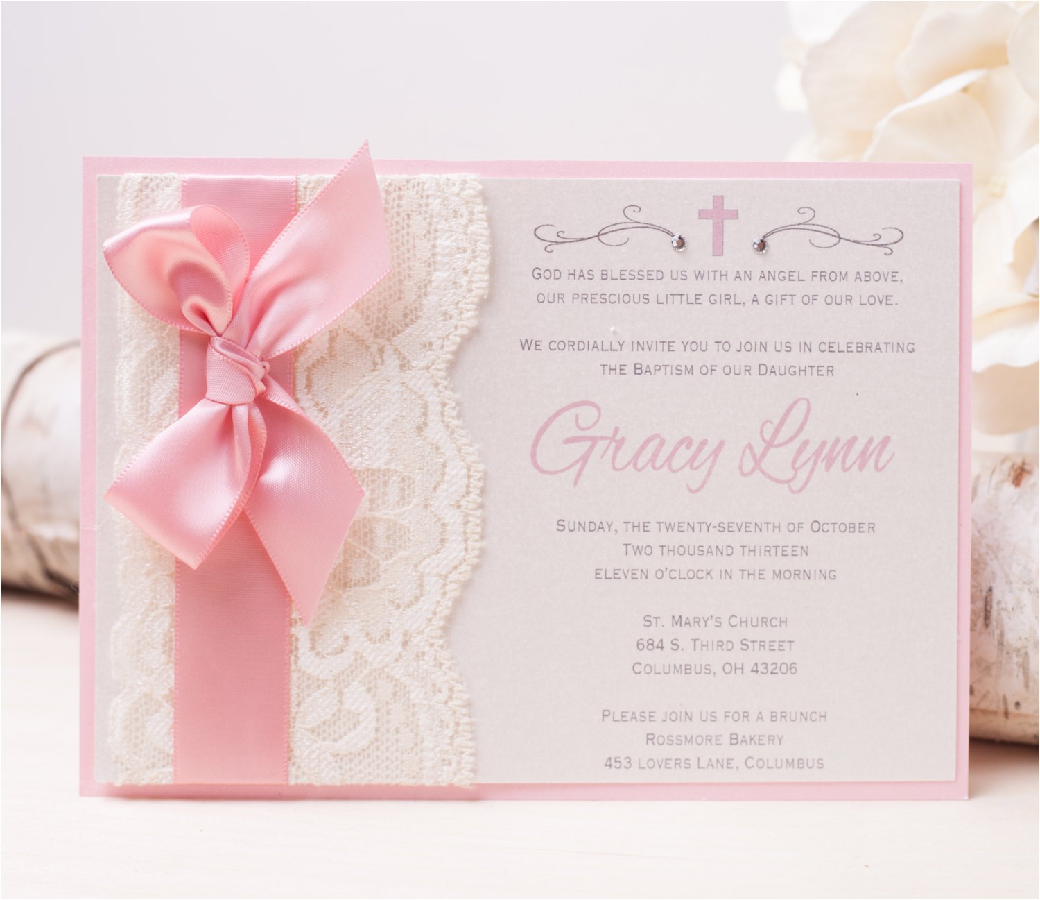 20 off gracy lace invitation pink