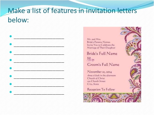 functional text invitation letter