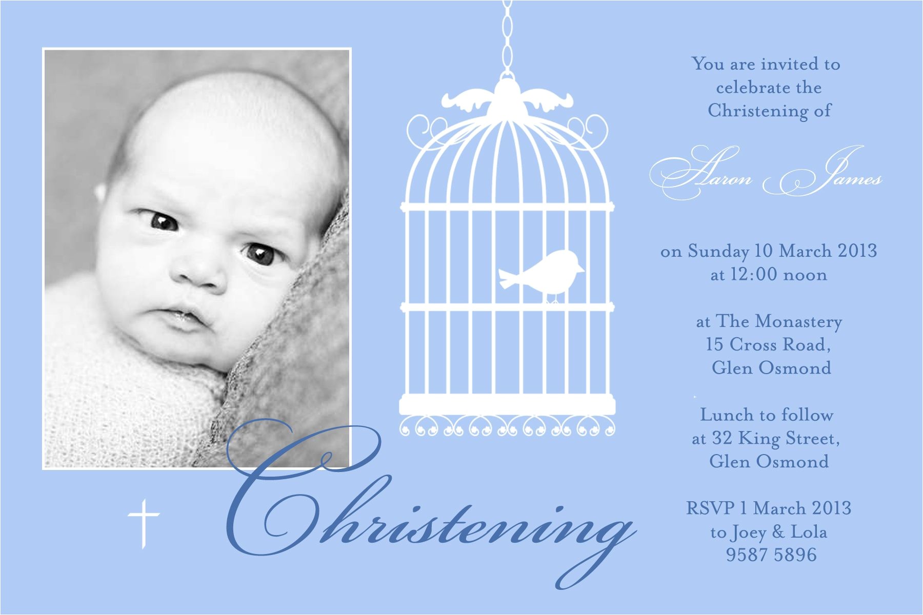 christening invitation for baby boy templates