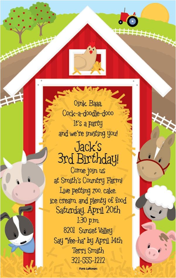 Barnyard Party Invitation Wording Farm Party Invitations On Pinterest