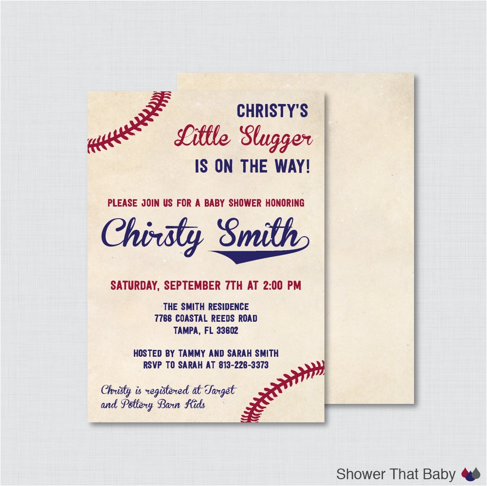 baseball baby shower invitation