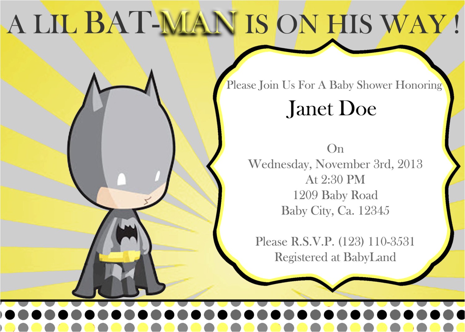batman baby shower invitations