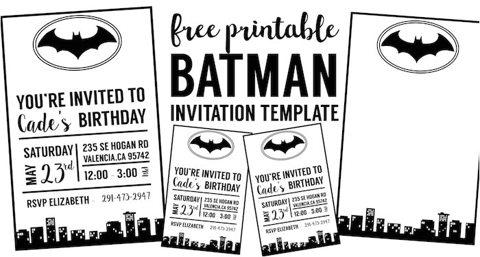free batman invitation template