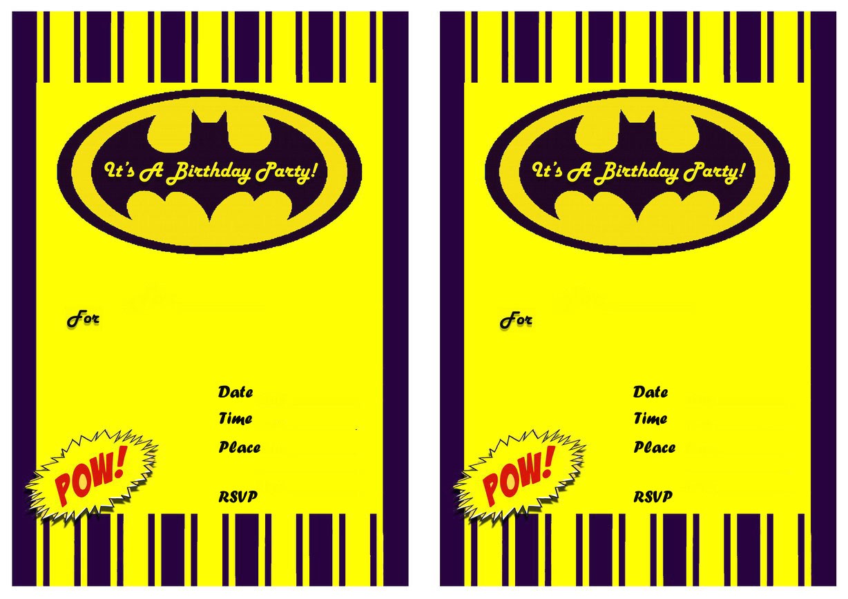 batman birthday invitations