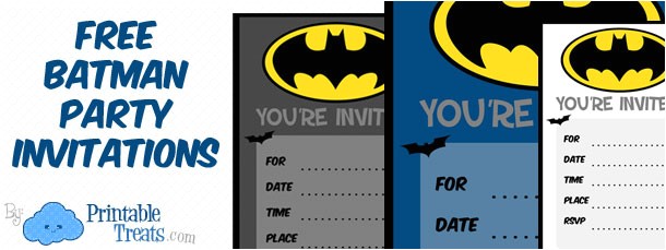 batman birthday invitations to print