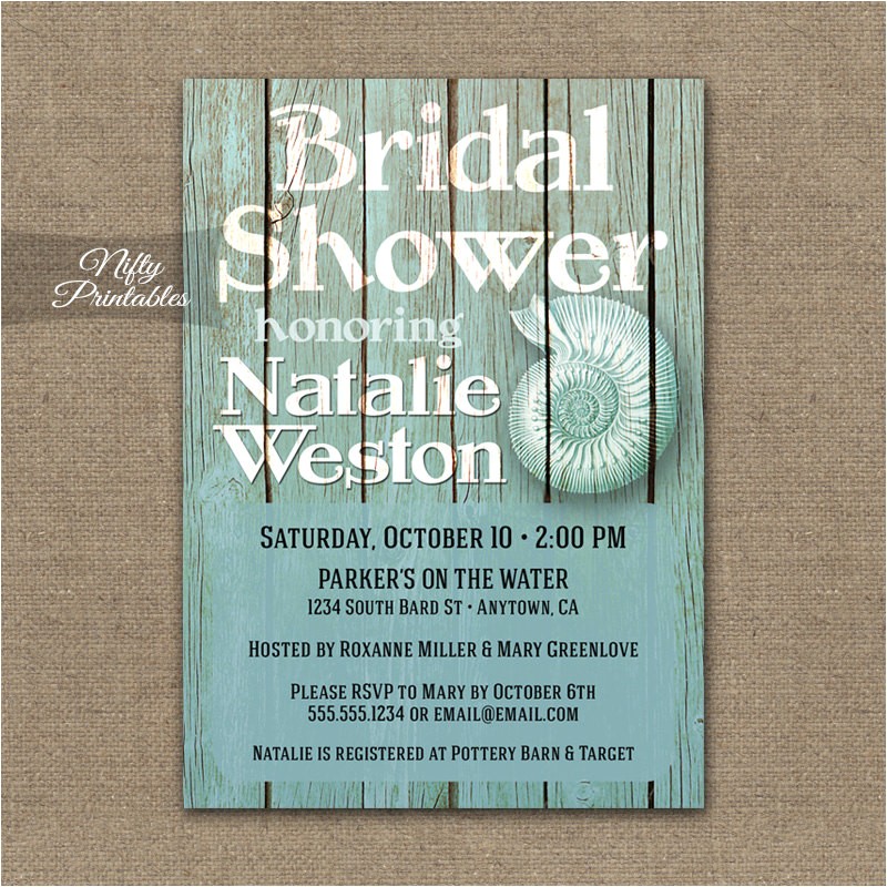 beach bridal shower invitations