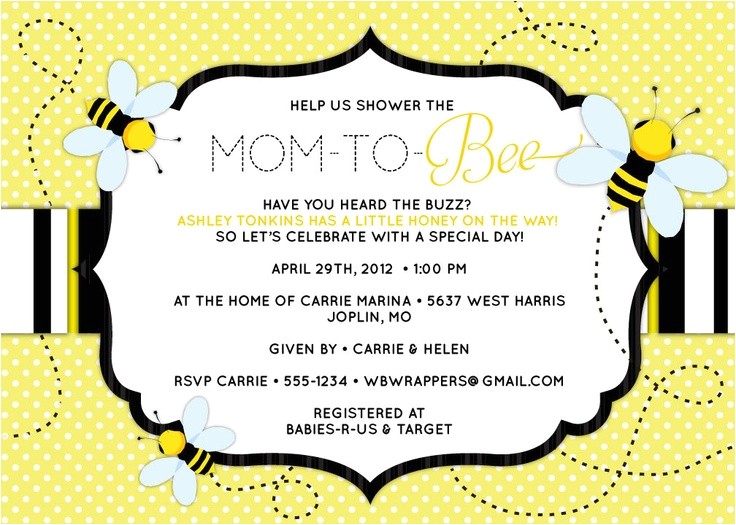 baby shower invitations bee theme